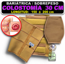 Cargar imagen en el visor de la galería, FAJA 30 CM PARA SOBREPESO COLOSTOMIA ORIFICIO UNIVERSAL 10 CM FUNDA - FAJA BARIÁTRICA OSTOMIA UROSTOMIA
