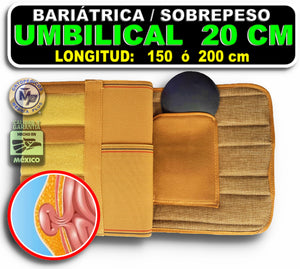 FAJA 20 CM PARA HERNIA UMBILICAL O HERNIA DE OMBLIGO TALLAS PLUS - BARIATRICA