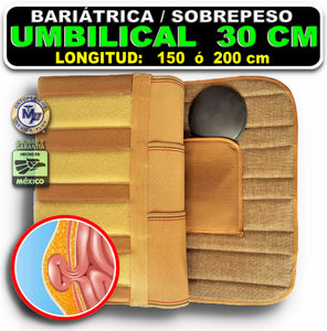 FAJA 30 CM PARA SOBREPESO HERNIA UMBILICAL CON ALMOHADILLA - HERNIA DE OMBLIGO BARIÁTRICA