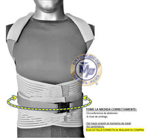 Cargar imagen en el visor de la galería, FAJA DORSOLUMBAR TRANSPIRABLE ELASTICA REFORZADA VARILLAS DE ALUMINIO DORSAL ESPALDA ALTA
