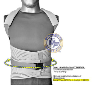 FAJA DORSOLUMBAR TRANSPIRABLE ELASTICA REFORZADA VARILLAS DE ALUMINIO DORSAL ESPALDA ALTA