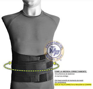 FAJA LUMBOSACRA ELASTICA REFORZADA VARILLAS DE ALUMINIO Y PLASTICO INTERCAMBIABLES FAJA SACROLUMBAR