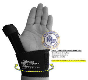 FERULA PARA PULGAR INMOVILIZADOR QUERVAIN DEDO PULGAR ALUMINIO NEOPRENO