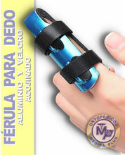 Cargar imagen en el visor de la galería, FERULA PARA DEDO INMOVILIZADOR DE ALUMINIO AJUSTE CON VELCRO TIPO SOMBRILLA
