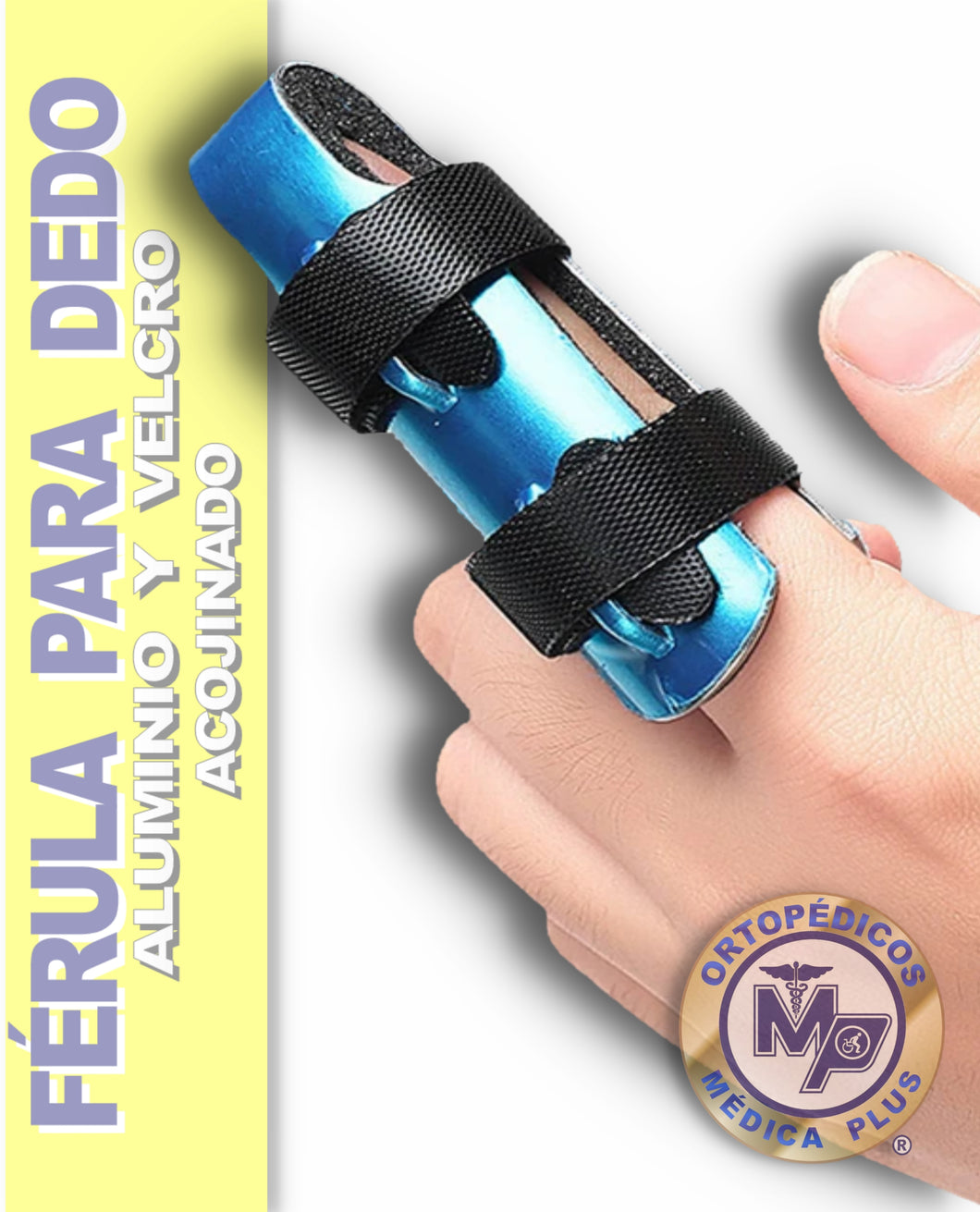FERULA PARA DEDO INMOVILIZADOR DE ALUMINIO AJUSTE CON VELCRO TIPO SOMBRILLA